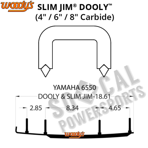 Woodys - Woodys Slim Jim Dooly Performance Carbide Wear Rods - 6in. - SY6-6550