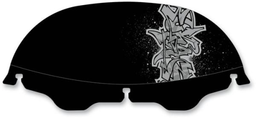 Drag Specialties - Drag Specialties 6in Windscreen - Offset Graffiti - 55101054