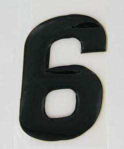 N-Style - N-Style SX Pros Jr. Stick-On Number - 4in. - No.6 - Black - NSX4-6B