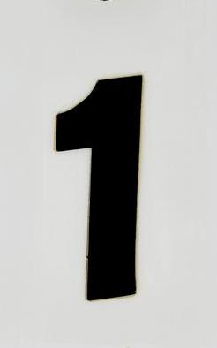 N-Style - N-Style SX Pros Jr. Stick-On Number - 4in. - No.1 - Black - NSX4-1B