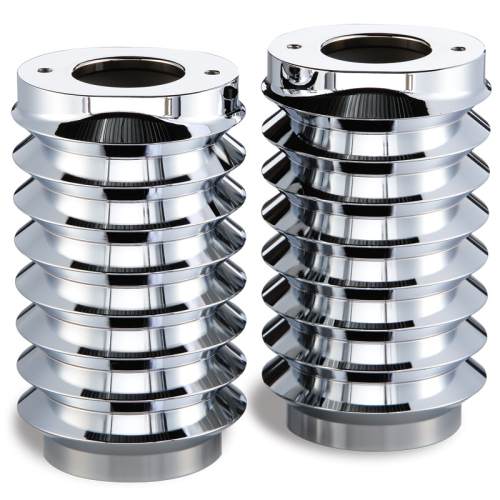 Arlen Ness - Arlen Ness Retro Fork Boot Covers - Chrome - 20-002