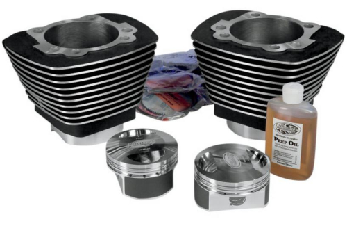 Revolution Performance - Revolution Performance Bolt-On Big Bore Kit (1250cc Flat Top) - Bore 3.563in. - 10.5:1 Compression - Black/Highlighted Fins - 201-405W