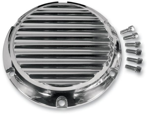 Joker Machine - Joker Machine Billet Derby Cover - Finned Chrome - 10-690C