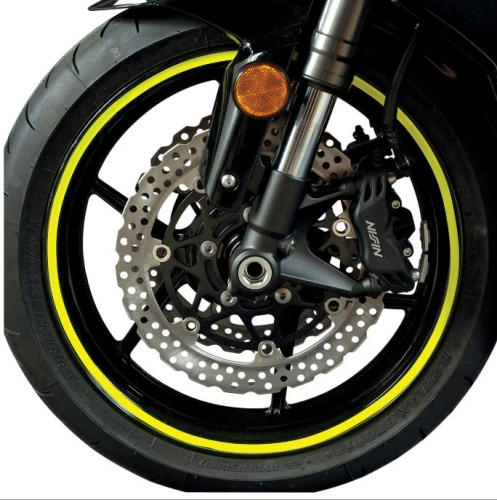 FLU Designs Inc. - FLU Designs Inc. Sport Bike Wheel Trim Decal Kit - Flourescent Yellow - 60606