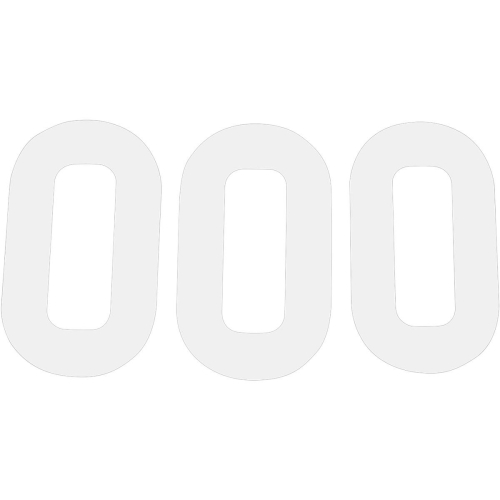 N-Style - N-Style Pros Stick-On Number - 8in. - No.0 - White - N-0W