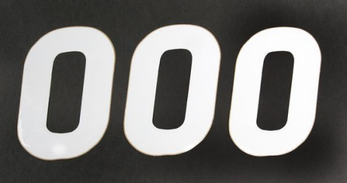 N-Style - N-Style SX Pros Jr. Stick-On Number - 4in. - No.0 - White - NSX4-0W