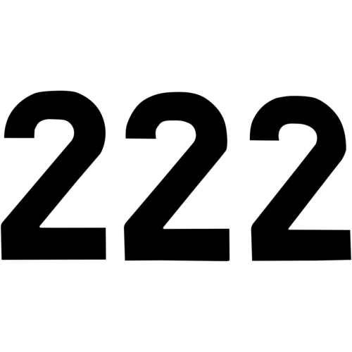 N-Style - N-Style Pros 4 Stick-On Number - 5in. - No.2 - Black - NIIII-2B