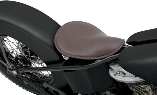 Drag Specialties - Drag Specialties Small Spring Solo Seat with Perimeter Stitch - Medium Brown Leather - 0806-0038