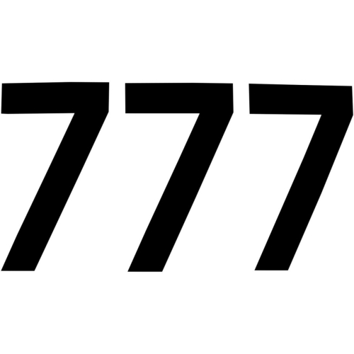 N-Style - N-Style Pros 4 Stick-On Number - 5in. - No.7 - Black - NIIII-7B