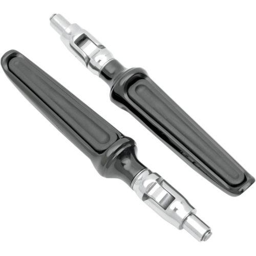 Performance Machine - Performance Machine Contour Pivot Mount Footpegs - Rubber Insert - Black - 0035-0066-B