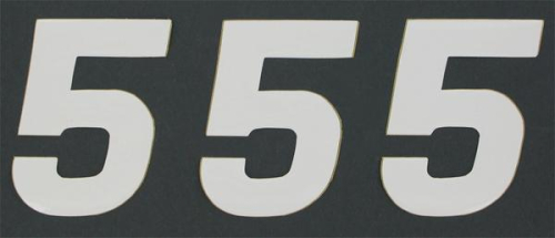 N-Style - N-Style SX Pros Jr. Stick-On Number - 4in. - No.5 - White - NSX4-5W