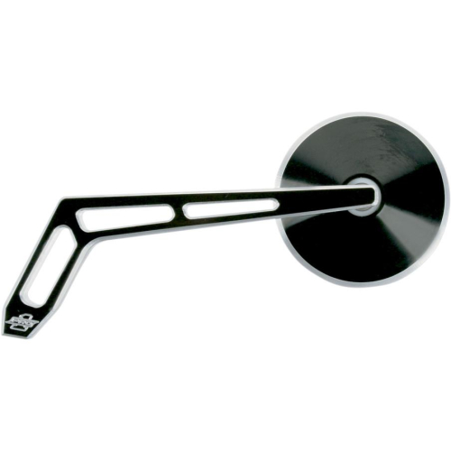 Pro-One Performance - Pro-One Performance Round Smooth Head Mirror with Weekend Warrior Cutout Stem - Left - Black - 102410B