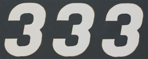 N-Style - N-Style SX Pros Jr. Stick-On Number - 4in. - No.3 - White - NSX4-3W