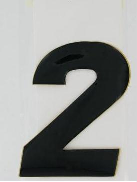 N-Style - N-Style SX Pros Jr. Stick-On Number - 4in. - No.2 - Black - NSX4-2B
