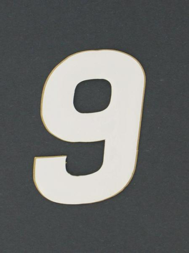 N-Style - N-Style SX Pros Jr. Stick-On Number - 4in. - No.9 - White - NSX4-9W