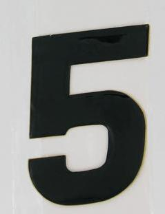 N-Style - N-Style SX Pros Jr. Stick-On Number - 4in. - No.5 - Black - NSX4-5B