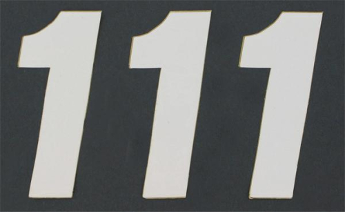 N-Style - N-Style SX Pros Jr. Stick-On Number - 4in. - No.1 - White - NSX4-1W