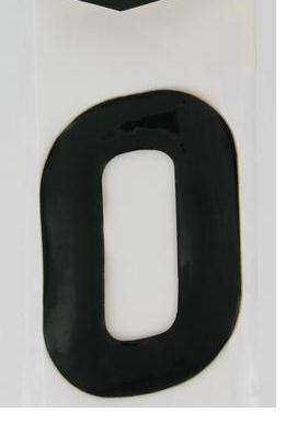 N-Style - N-Style SX Pros Jr. Stick-On Number - 4in. - No.0 - Black - NSX4-0B