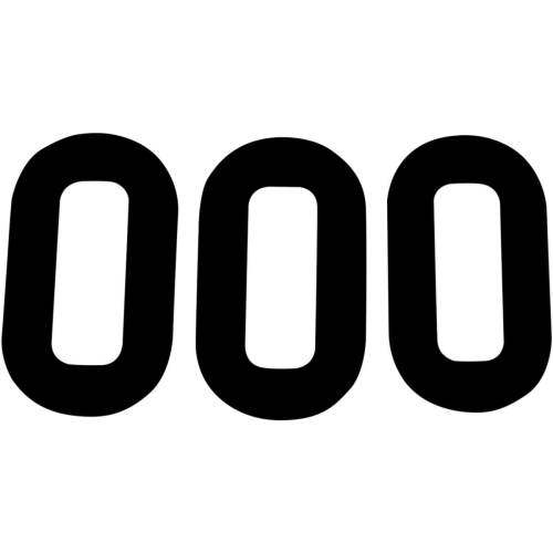 N-Style - N-Style Pros Stick-On Number - 8in. - No.0 - Black - N-0B