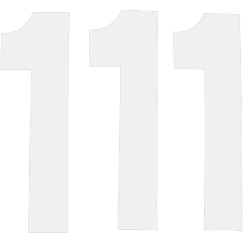 N-Style - N-Style Pros 4 Stick-On Number - 5in. - No.1 - White - NIIII-1W
