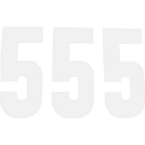N-Style - N-Style Pros 2 Stick-On Number - 7in. - No.5 - White - NII-5W