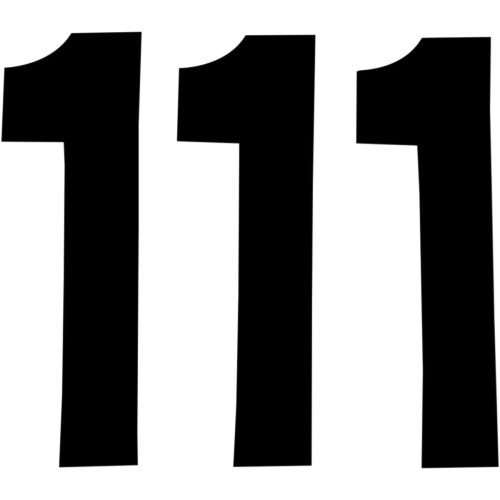 N-Style - N-Style Pros 3 Stick-On Number - 6in. - No.1 - Black - NIII-1B