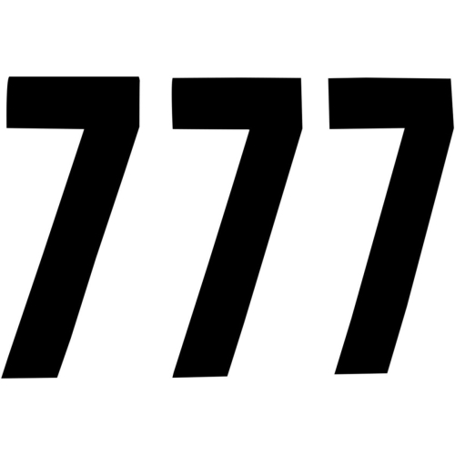 N-Style - N-Style Pros 3 Stick-On Number - 6in. - No.7 - Black - NIII-7B