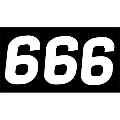 N-Style - N-Style SX Pros Stick-On Number - 6.5in. - No.6 - White - NSX-6W