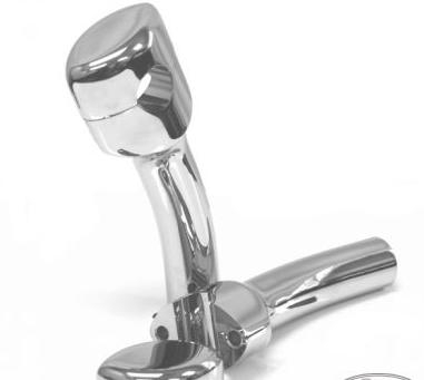 LA Choppers - LA Choppers Hefty Drilled Riser for 1-1/4in. Handlebar - 5 1/2in. Tall with 1/2in. Pullback - Chrome - LA-7405-05