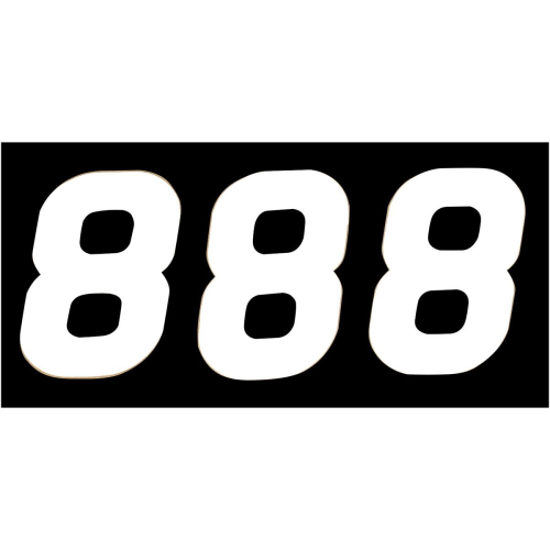 N-Style - N-Style SX Pros Stick-On Number - 6.5in. - No.8 - White - NSX-8W
