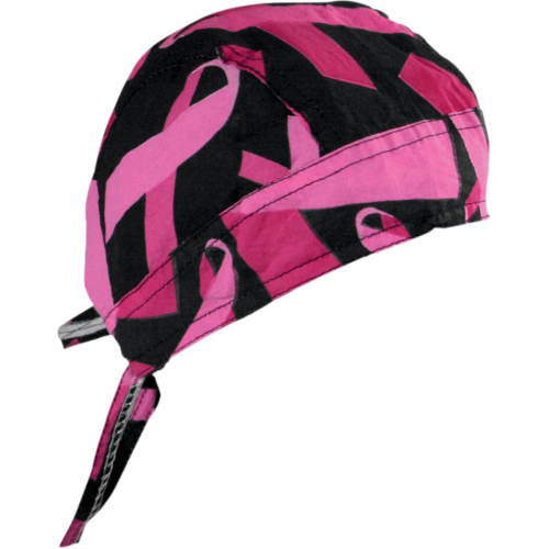 Zan Headgear - Zan Headgear Flydanna Headwrap - ZBC02 - Breast Cancer Black/Pink Ribbon - OSFM