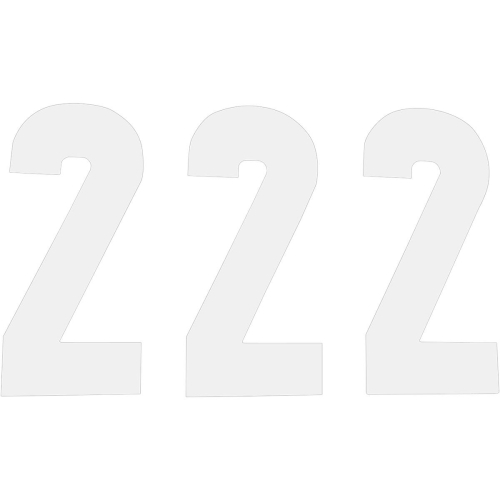 N-Style - N-Style Pros 2 Stick-On Number - 7in. - No.2 - White - NII-2W