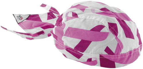 Zan Headgear - Zan Headgear Flydanna Headwrap - ZBC03 - Breast Cancer White/Pink Ribbon - OSFM