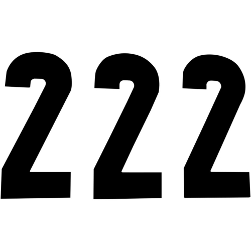 N-Style - N-Style Pros 3 Stick-On Number - 6in. - No.2 - Black - NIII-2B