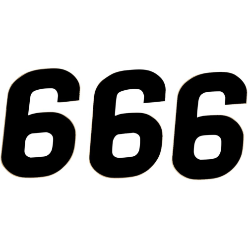 N-Style - N-Style SX Pros Stick-On Number - 6.5in. - No.6 - Black - NSX-6B