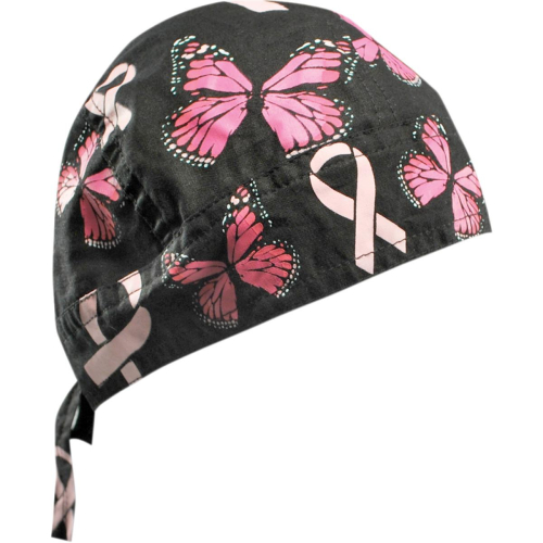 Zan Headgear - Zan Headgear Flydanna Headwrap - ZBC07 - Breast Cancer Ribbon & Butterflies - OSFM
