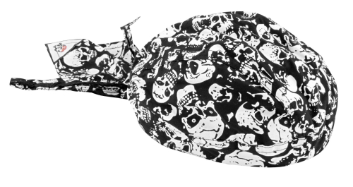 Zan Headgear - Zan Headgear Flydanna Headwrap - Z119C - White Multi Skulls - OSFM