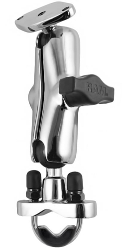 RAM Mounts - RAM Mounts RAM Handlebar Rail Mount with Stainless Steel U-Bolt Base - Chrome - RAM-B-149CH