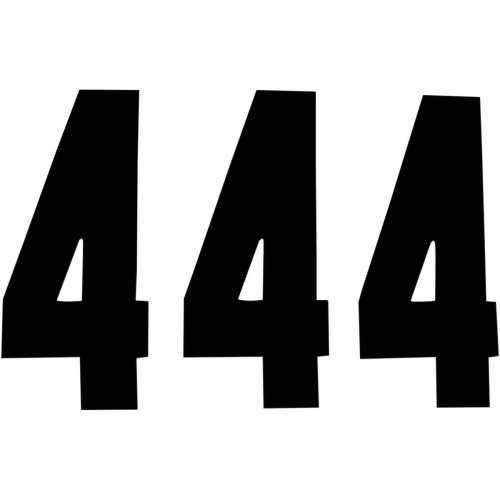 N-Style - N-Style Pros 3 Stick-On Number - 6in. - No.4 - Black - NIII-4B