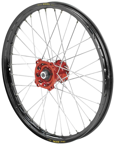 Dubya - Dubya MX Front Wheel with Excel Takasago Rim - 1.40x19 - Red Hub/Black Rim - 56-1119RB