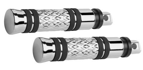 Arlen Ness - Arlen Ness Billet Footpegs - Diamond Flatband - Chrome - M-1025