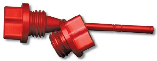T.M. Designworks - T.M. Designworks Oil Fill Plug and Dipstick - Red - AOP-X25-RD