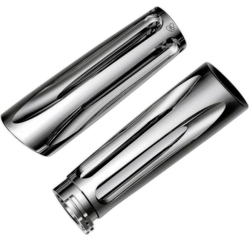 Arlen Ness - Arlen Ness Billet Grips - Deep Cut - Chrome - 07-130