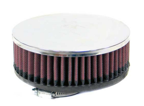 K&N Engineering - K&N Engineering Universal Round Straight Air Filter - Chrome End Cap - RC-2400