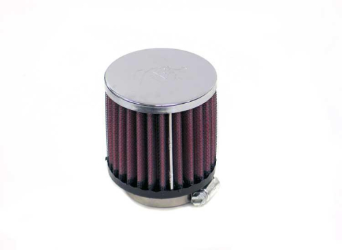 K&N Engineering - K&N Engineering Universal Round Straight Air Filter - Chrome End Cap - RC-1910