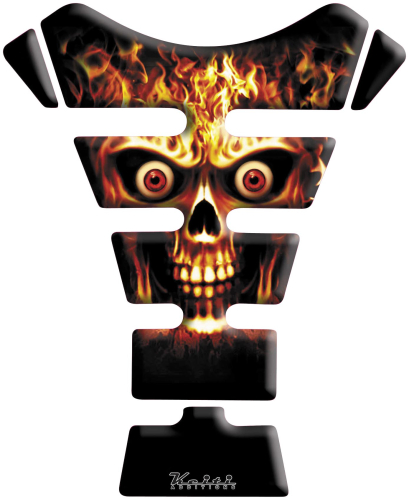 Keiti - Keiti Tank Protector - Black/Fire - Flaming Skull - KT6900