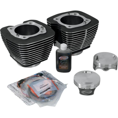 Revolution Performance - Revolution Performance Monster Big Bore Kit (114in. Flat Top) - Bore 4.250in. - 10.5:1 Compression - Black/Highlighted Fins - 201-123W