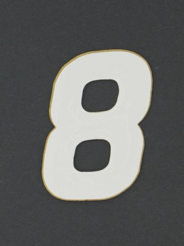 N-Style - N-Style SX Pros Jr. Stick-On Number - 4in. - No.8 - White - NSX4-8W