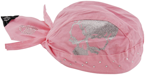 Zan Headgear - Zan Headgear Highway Honeys Flydanna Womens Headwrap - ZHH09 - Skull Pink - OSFM