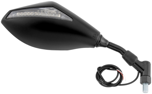 BikeMaster - BikeMaster Mirror Set with LED Turn Signals - Black - JY127 LED BLK
